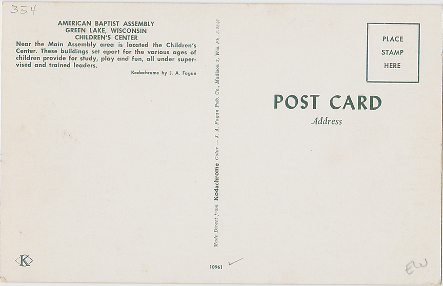 10056-American Baptist Assembly, Green Lake, Wisconsin, Children's Center