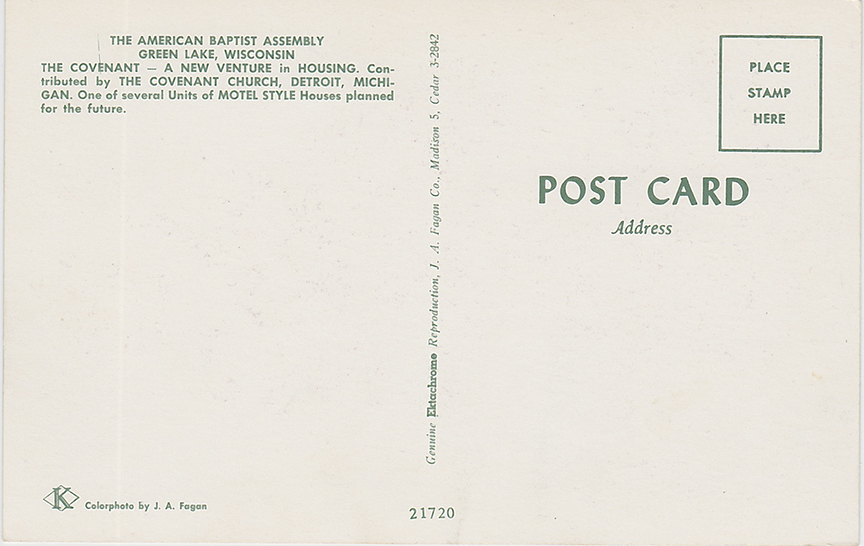 10060-The American Baptist Assembly, Green Lake, Wisconsin, The Covenant