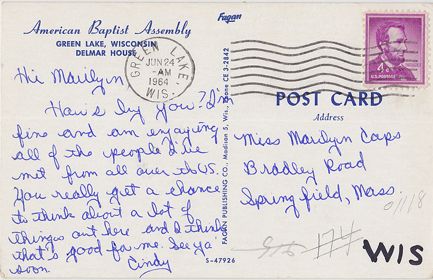 10061-American Baptist Assembly, Green Lake, Wisconsin, Delmar House - Canceled 1964