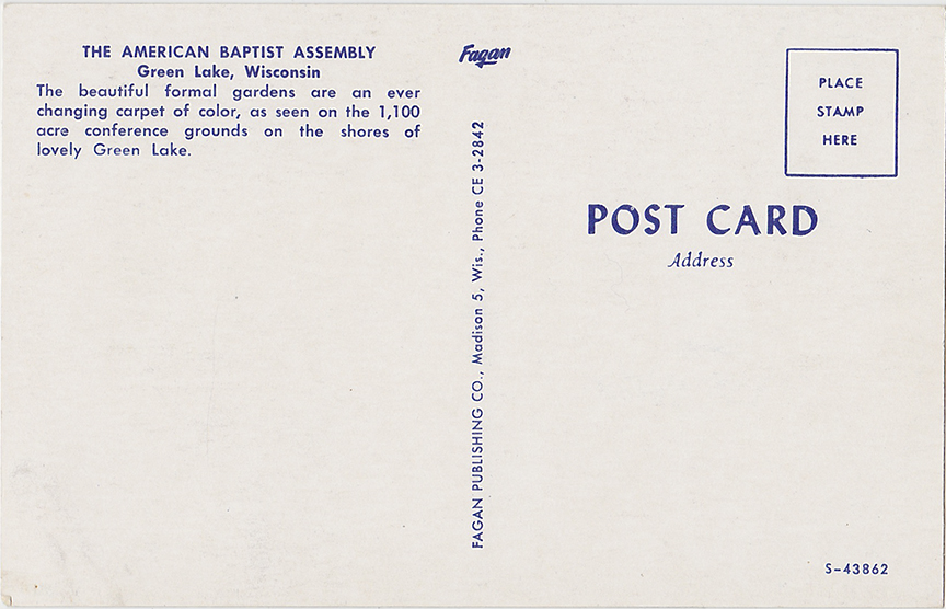 10064-The American Baptist Assembly, Green Lake, Wisconsin, The Formal Gardens