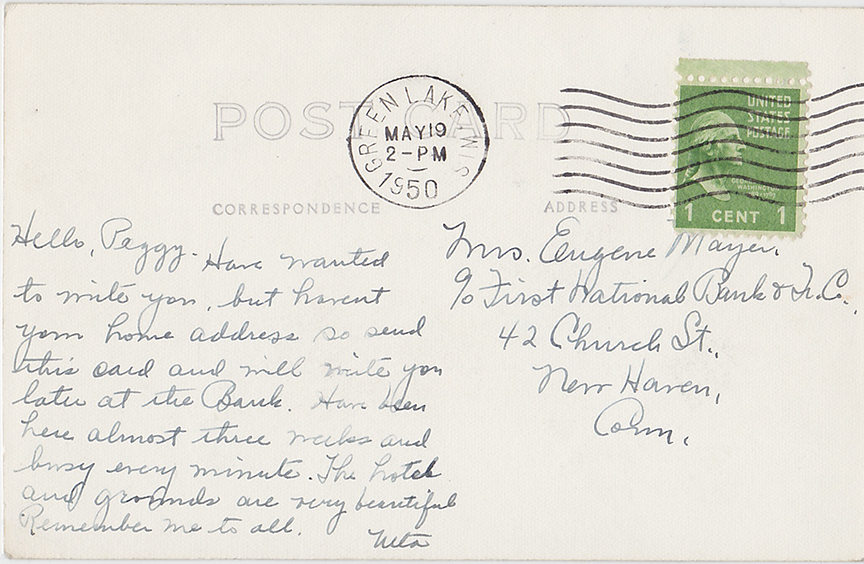 10078-The Bay, Northern Baptist Assembly, Green Lake, Wis. - Canceled 1950