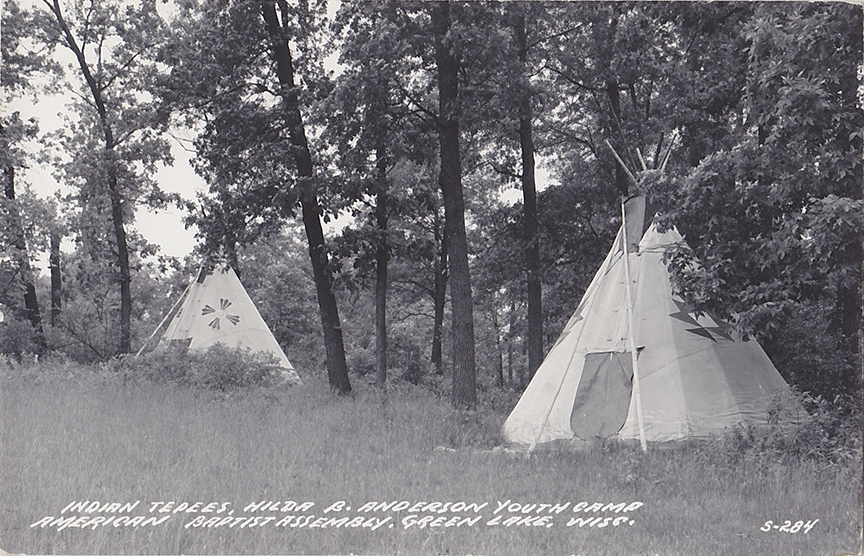 10087-Indian Tepees, Hilda B. Anderson Youth Camp, American Baptist Assembly, Green Lake, Wisc.