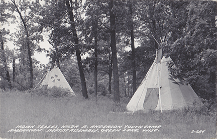 10087-Indian Tepees, Hilda B. Anderson Youth Camp, American Baptist Assembly, Green Lake, Wisc.