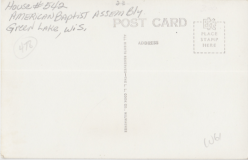 10088-House No. 542 American Baptist Assembly, Green Lake, Wis.