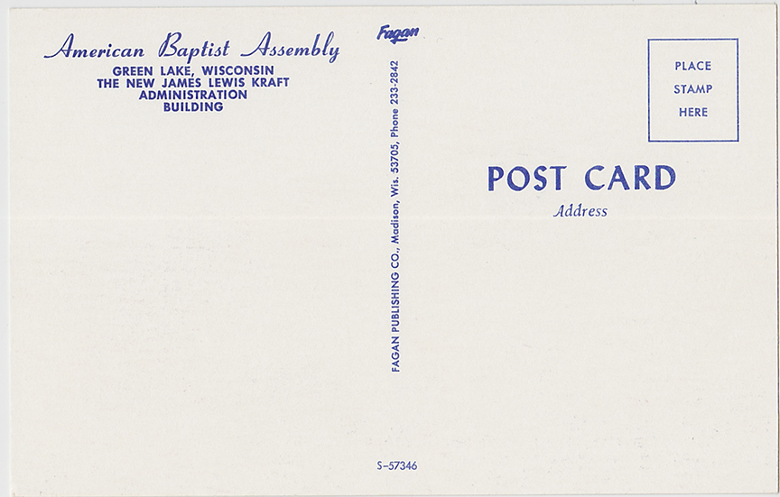 10095-American Baptist Assembly, Green Lake, Wisconsin The new James Lewis Kraft Administration Building