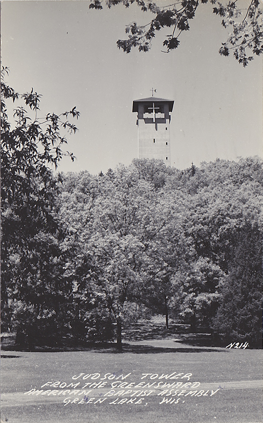 10100-Judson Tower from the Greensward, American Baptist Assembly, Green Lake, Wis. - Canceled 1951