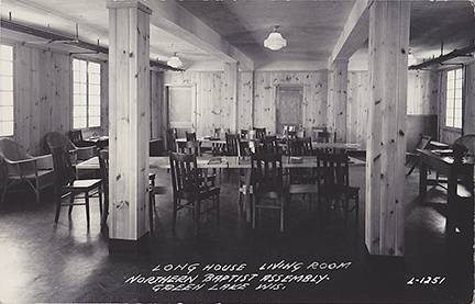 10108-Long House Living Room, Northern Baptist Assembly, Green Lake, Wis. - Canceled 1949