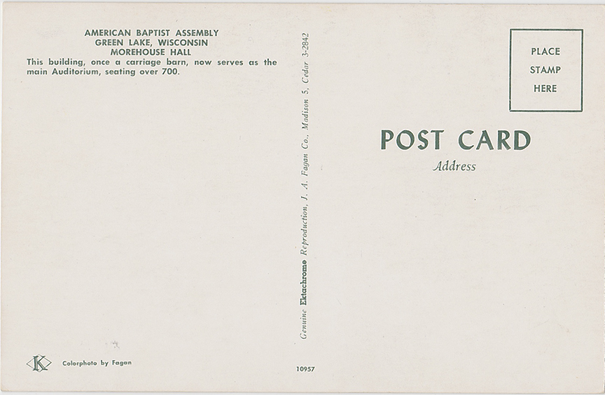 10111-American Baptist Assembly, Green Lake Wisconsin, Morehouse Hall