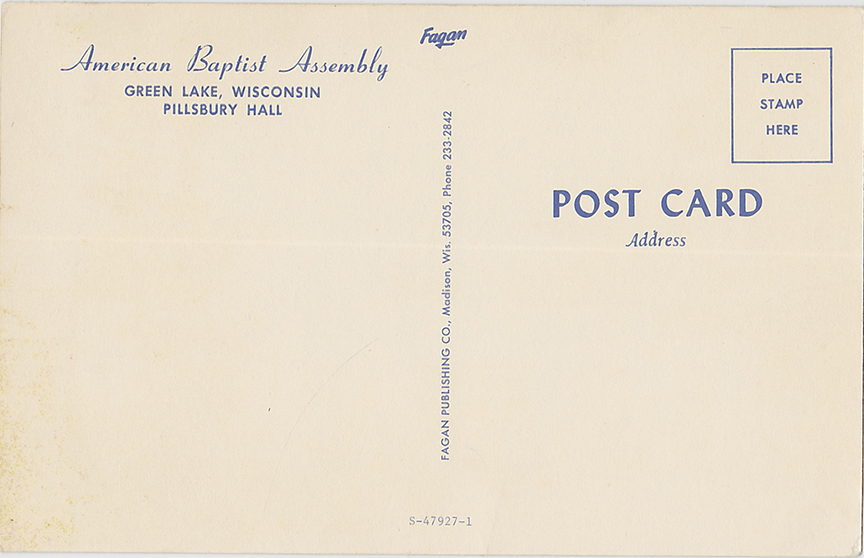10113-American Baptist Assembly, Green Lake, Wisconsin, Pillsbury Hall