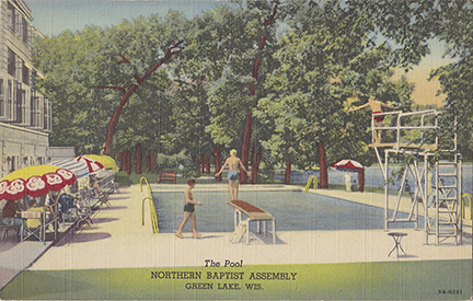 10116-The Pool, Northern Baptist Assembly, Green Lake, Wis. - Canceled 1949