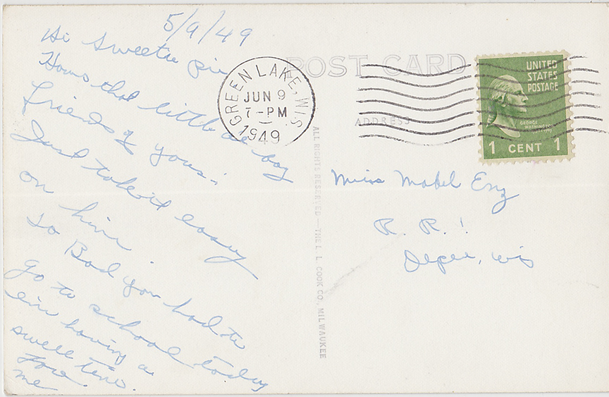 10117-The Pool, Northern Baptist Assembly, Green Lake, Wis. - Canceled 1949