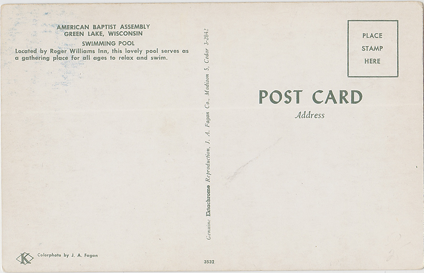 10118-American Baptist Assembly, Green Lake, Wisconsin, Swimming Pool