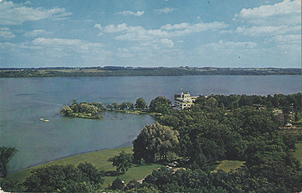10135-American Baptist Assembly, Green Lake, Wisconsin, Roger Williams Inn from Judson Tower.