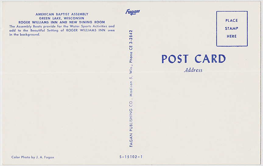 10150-American Baptist Assembly, Green Lake, Wisconsin Roger Williams Inn and new dinning room.