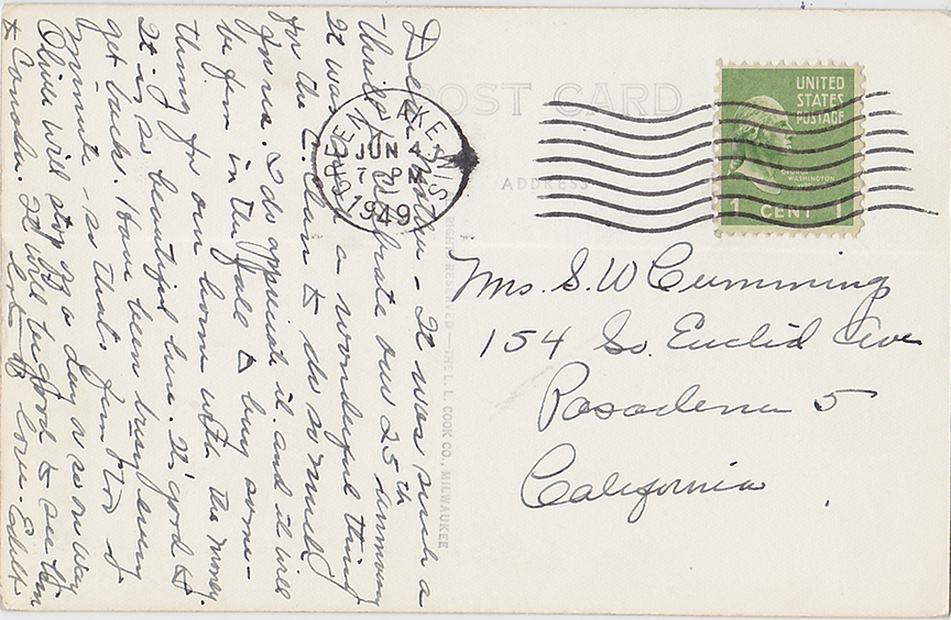 10152-The Lobby, Roger Williams Inn, Northern Baptist Assembly, Green Lake, Wis. - Canceled 1949