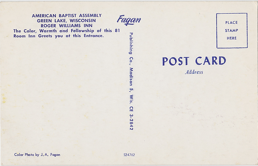 10339-American Baptist Assembly, Green Lake, Wisconsin, Roger Williams Inn