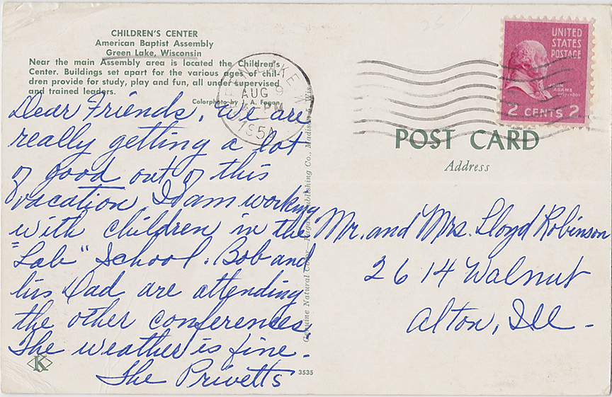 10353-Children's Center, American Baptist Assembly, Green Lake, Wisconsin - Canceled 1954