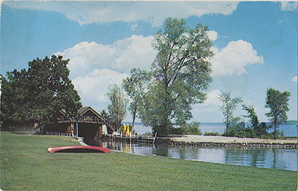 10355-American Baptist Assembly, Green Lake, Wisconsin, The Greensward and Assembly and boat house