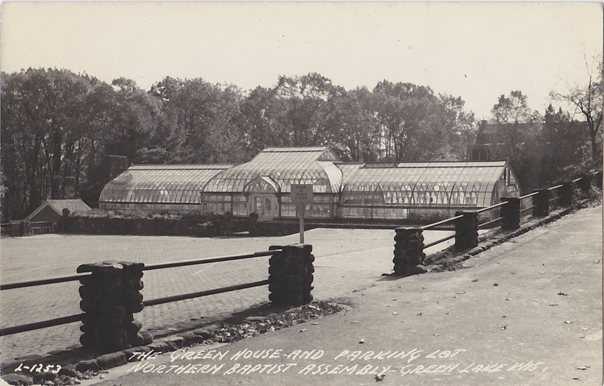 10565-The Green House and Parking Lot Northern Baptist Assembly, Green Lake, Wis.