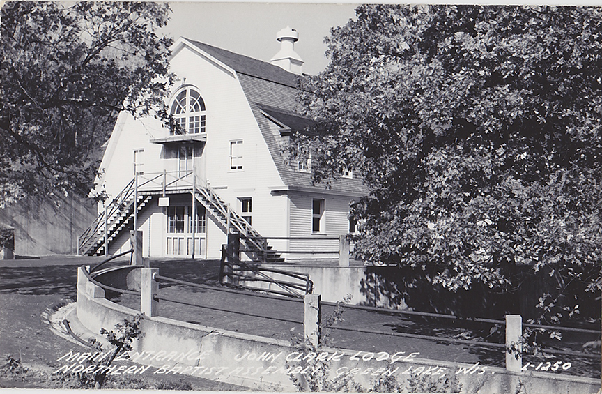 10620-Main Entrance, John Clark Lodge, Northern Baptist Assembly, Green Lake, Wis.