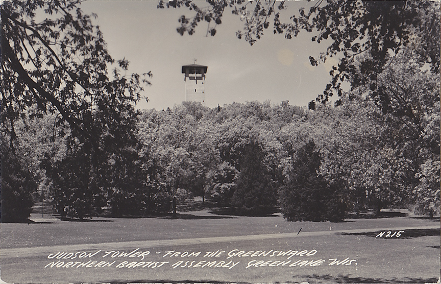 10631-Judson Tower - From the Greensward, Northern Baptist Assembly, Green Lake, Wisc.
