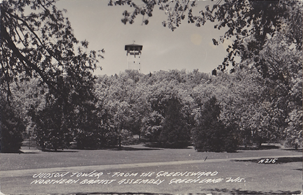 10631-Judson Tower - From the Greensward, Northern Baptist Assembly, Green Lake, Wisc.
