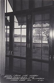 10673-View from the Lobby, Roger Williams Inn, Northern Baptist Assembly, Green Lake, Wis.