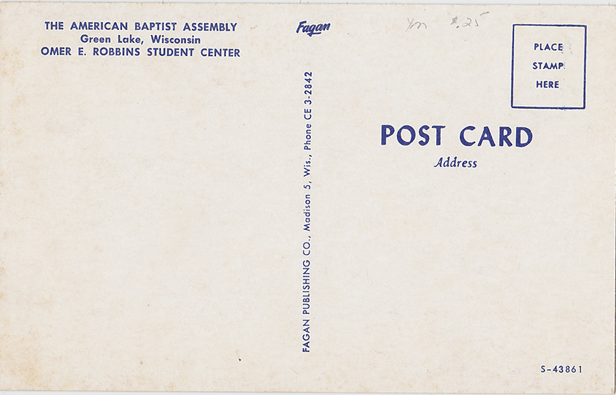 10707-The American Baptist Assembly, Green Lake, Wisconsin, Omer E. Robbins Student Center