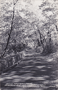 10825-Along Prospect Drive, American Baptist Assembly, Green Lake, Wis. - The road to Judson Tower