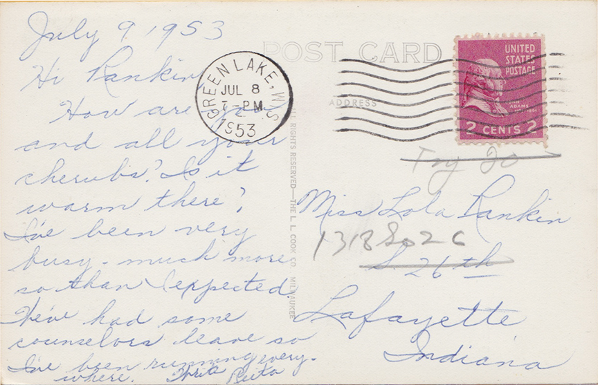 10930-Indian Teepee, Hilda B. Anderson, Youth Camp, American Baptist Assembly, Green Lake, WIS. - Canceled 1953