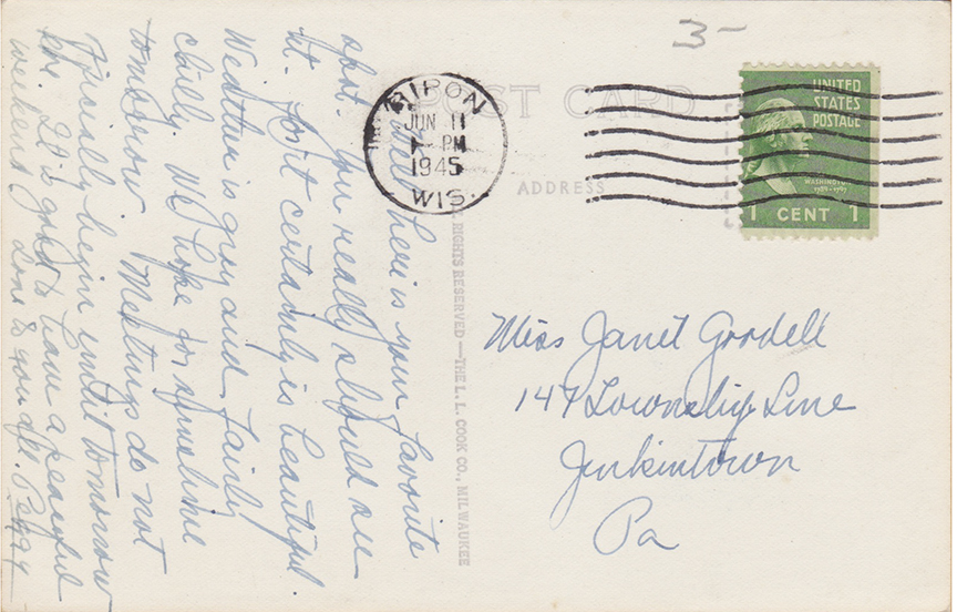 10952-Northern Baptist Assembly, Formally Lawsonia Hotel, Green Lake, Wis. - Canceled 1945