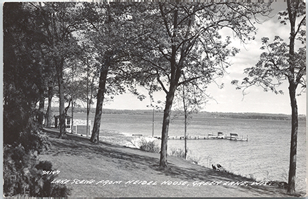 11379-Lake scene from Heidel House, Green Lake, Wis. - Canceled 1953