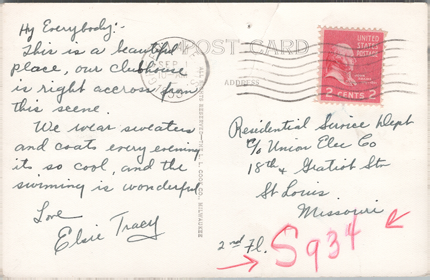 11379-Lake scene from Heidel House, Green Lake, Wis. - Canceled 1953