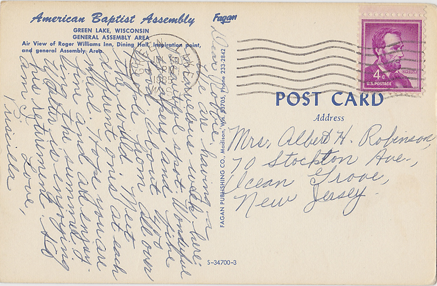 10140-American Baptist Assembly, Green Lake, Wisconsin, General Assembly Area. - Canceled 1965