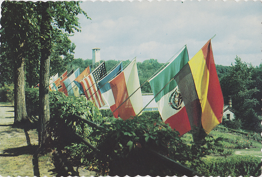 10420-Green Lake Center, American Baptist Assembly Green Lake, Wisconsin 54941, The flags of the countries in which Baptist Missionary Work is conducted.