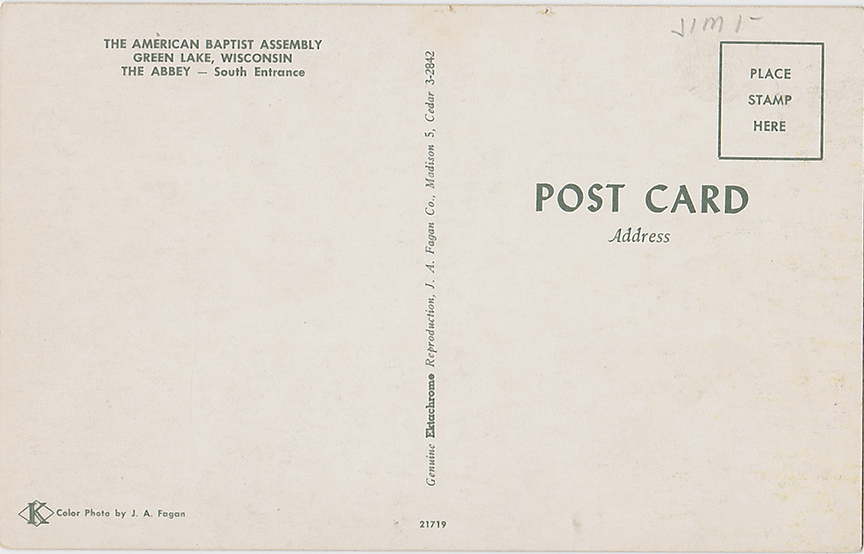 10570-The American Baptist Assembly, Green Lake, Wisconsin, The Abby - South Entrance