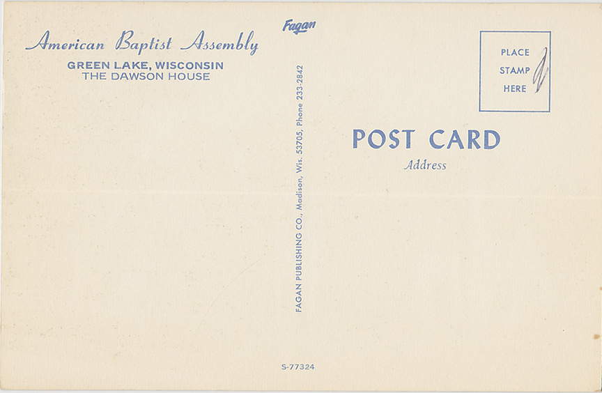 10739-American Baptist Assembly, Green Lake, Wisconsin, The Dawson House
