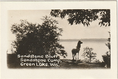 10007a9 - Sandstone Picture Pack - Sandstone Elk Statue on the Bluff (Missing the Antlers)